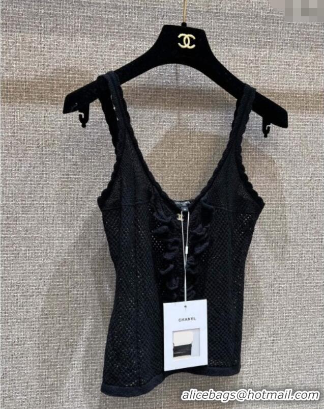 Buy Cheap Chanel Knit Vest with Flouncing 0717 Black 2025