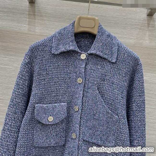 ​Well Crafted Chanel Knit Cardigan CH072501 Blue 2025