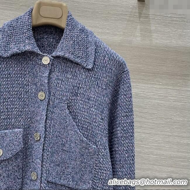 ​Well Crafted Chanel Knit Cardigan CH072501 Blue 2025