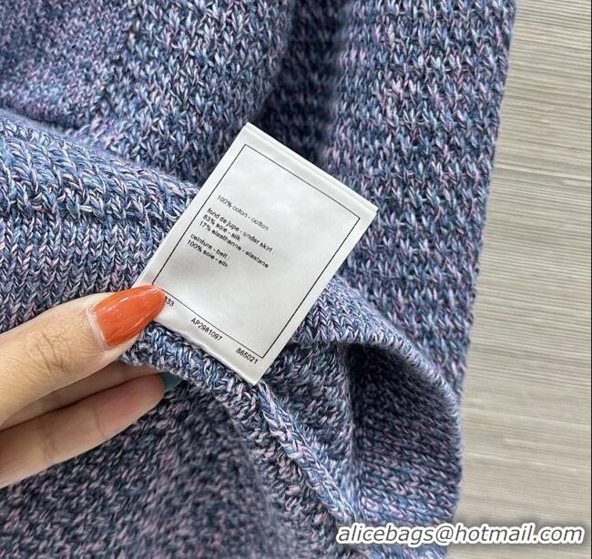 ​Well Crafted Chanel Knit Cardigan CH072501 Blue 2025