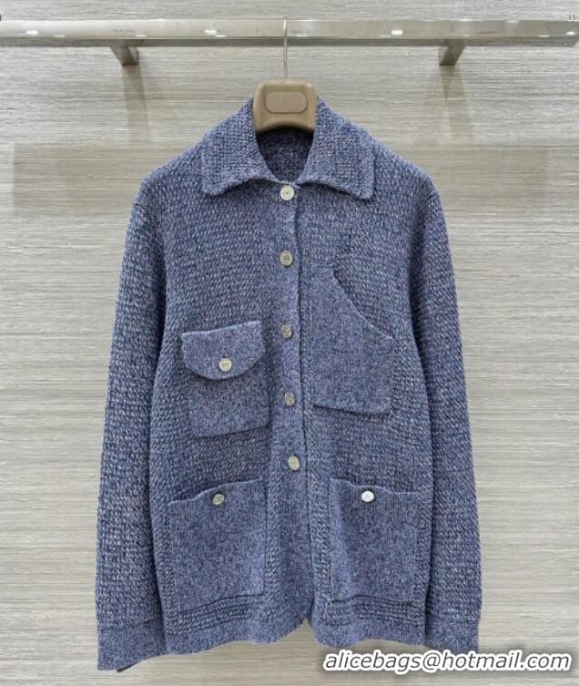 ​Well Crafted Chanel Knit Cardigan CH072501 Blue 2025