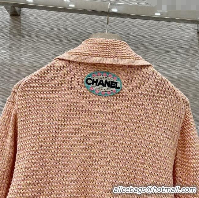 Inexpensive Chanel Knit Cardigan CH072502 Orange Pink 2025