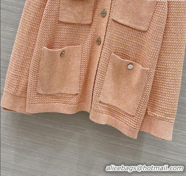 Inexpensive Chanel Knit Cardigan CH072502 Orange Pink 2025