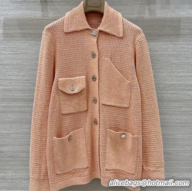 Inexpensive Chanel Knit Cardigan CH072502 Orange Pink 2025
