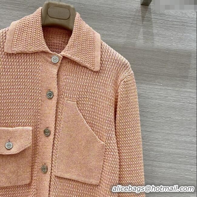 Inexpensive Chanel Knit Cardigan CH072502 Orange Pink 2025