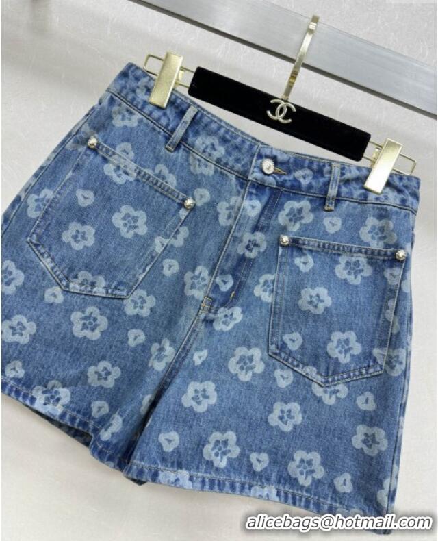 Best Luxury Chanel Denim Shorts CH072507 Blue 2025