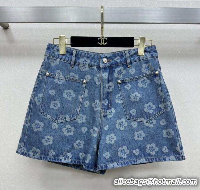 Best Luxury Chanel Denim Shorts CH072507 Blue 2025