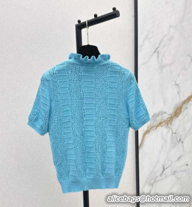 ​Super Quality Chanel Knit Top CH072412 Blue 2025