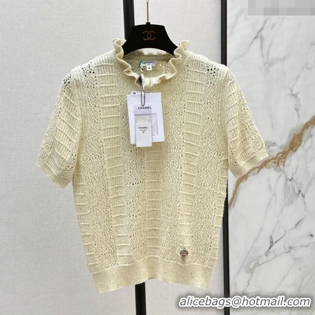 Trendy Design Chanel Knit Top CH072414 Light Yellow 2025