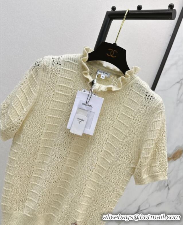 Trendy Design Chanel Knit Top CH072414 Light Yellow 2025