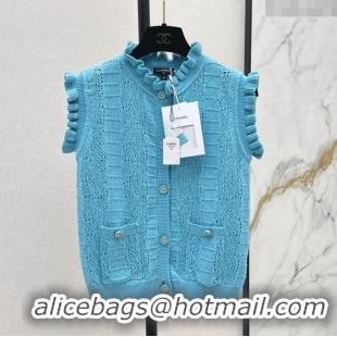 Best Product Chanel Sleeveless Cardigan CH072515 Blue 2025