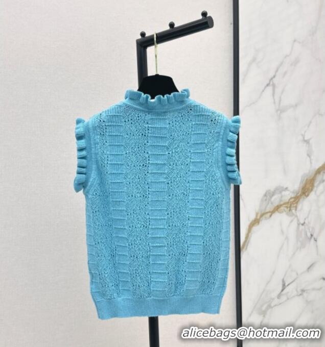 Best Product Chanel Sleeveless Cardigan CH072515 Blue 2025