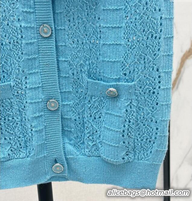 Best Product Chanel Sleeveless Cardigan CH072515 Blue 2025