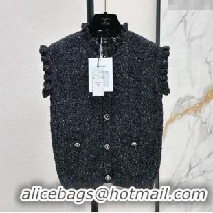 Famous Brand Chanel Sleeveless Cardigan CH072516 Black 2025