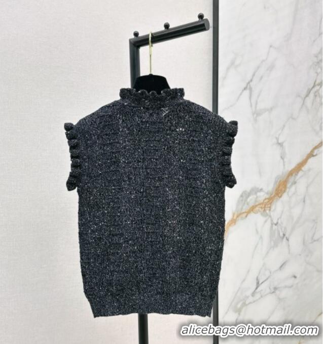 Famous Brand Chanel Sleeveless Cardigan CH072516 Black 2025