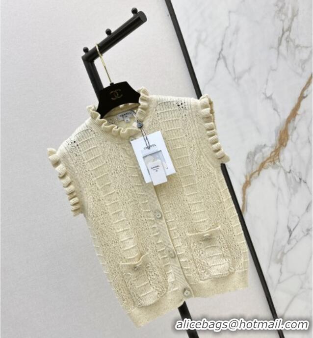 ​Market Sells Chanel Sleeveless Cardigan CH072517 Light Yellow 2025