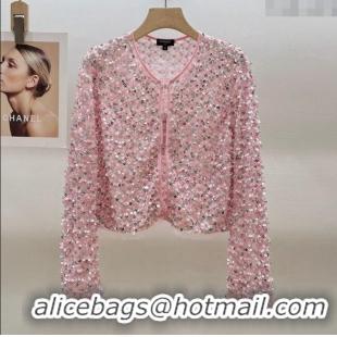 Top Quality Chanel Sequin Cardigan CH072524 Pink 2025