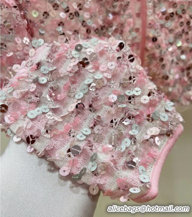Top Quality Chanel Sequin Cardigan CH072524 Pink 2025