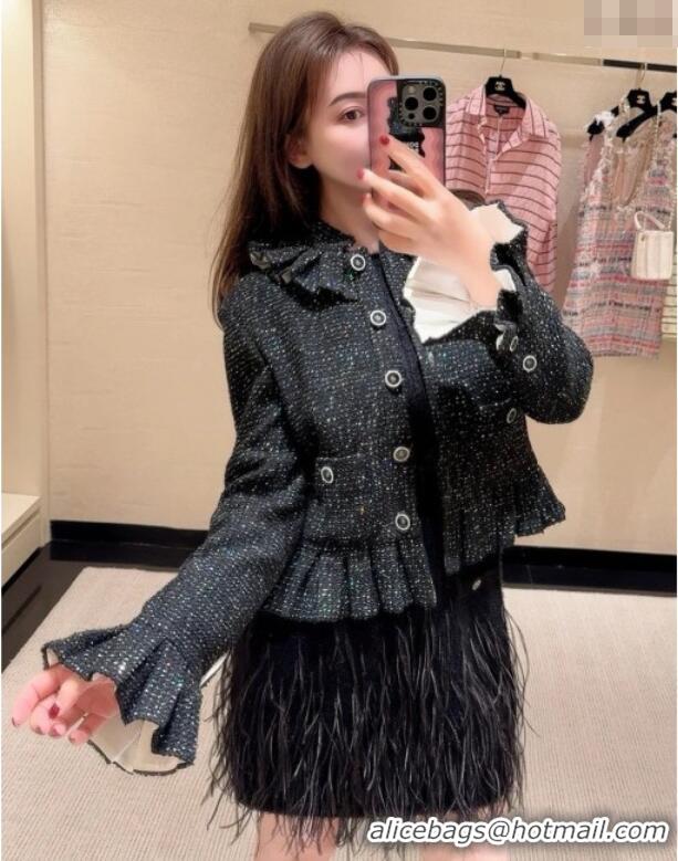 Buy Discount Chanel Tweed Jacket and Skirt CH072539 Black 2025