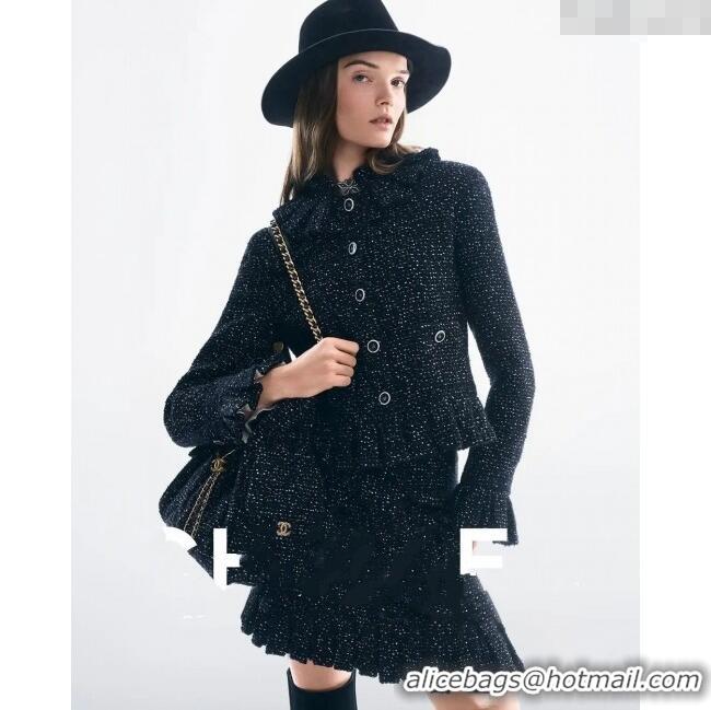 Buy Discount Chanel Tweed Jacket and Skirt CH072539 Black 2025