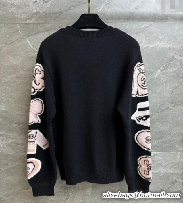 ​Luxury Discount Chanel Cashmere Sweater 0728 Black/Pink 2025