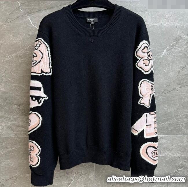 ​Luxury Discount Chanel Cashmere Sweater 0728 Black/Pink 2025