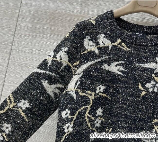 ​Best Product Chanel Embroidered Sweater 0728 Black 2025