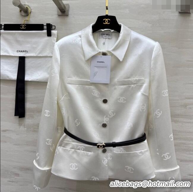 Best Price Chanel CC Allover Jacket 0728 White 2025