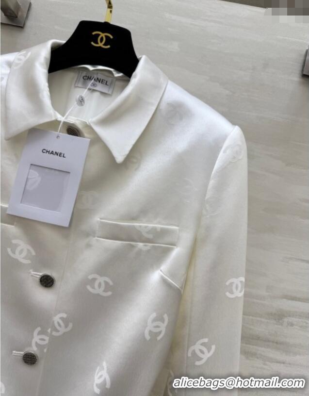 Best Price Chanel CC Allover Jacket 0728 White 2025