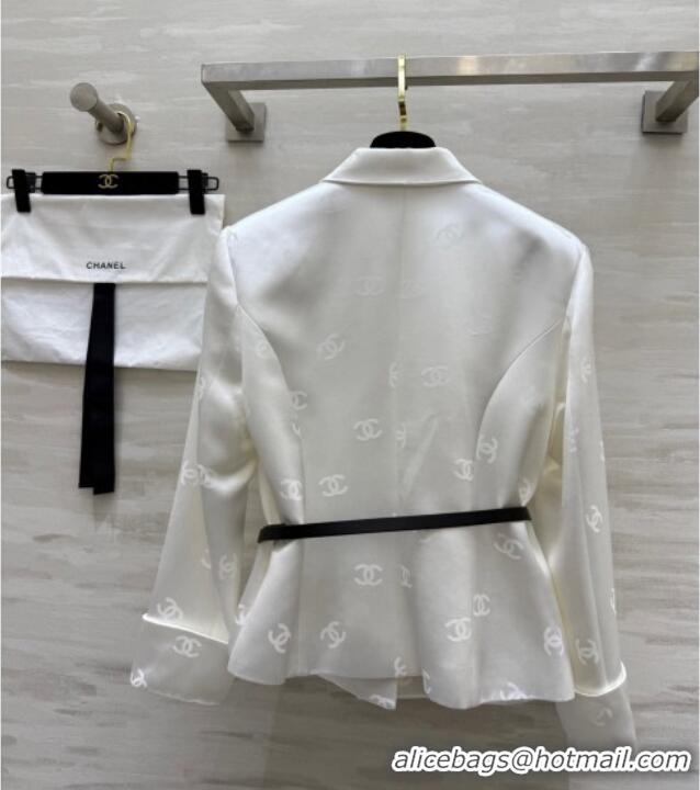 Best Price Chanel CC Allover Jacket 0728 White 2025