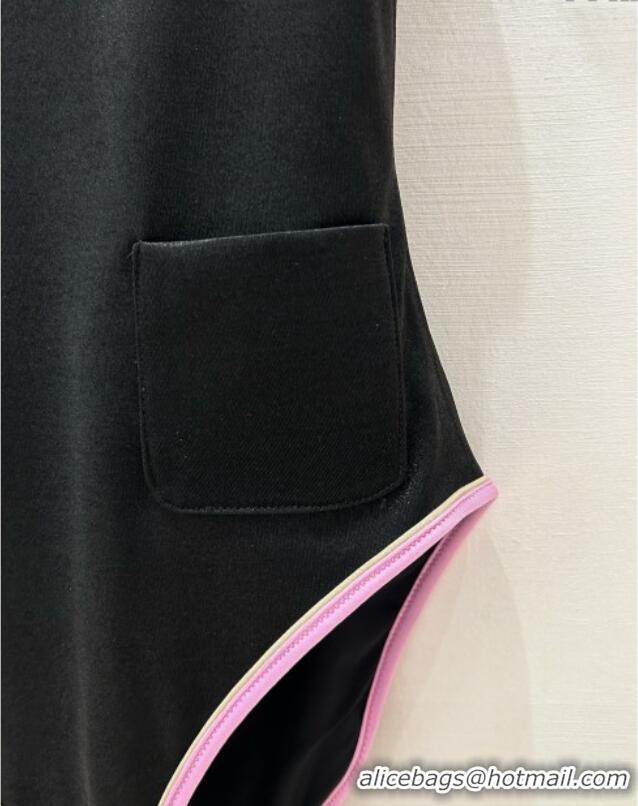 ​Best Price Chanel Stretch Jersey Swimsuit CH8601 Black/Pink 2025