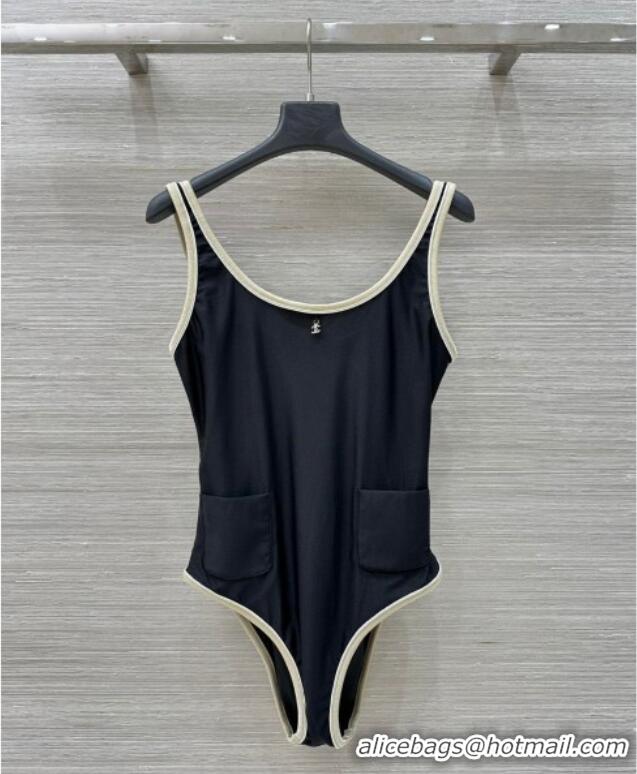 ​Buy Discount Chanel Stretch Jersey Swimsuit CH8602 Black/Beige 2025