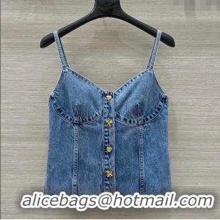 Buy Discount Chanel Denim Vest 0814 Blue 2025