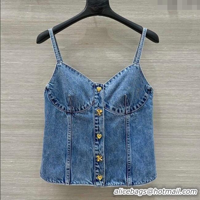 Buy Discount Chanel Denim Vest 0814 Blue 2025