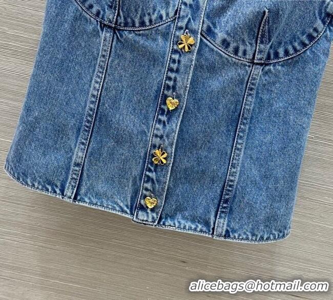 Buy Discount Chanel Denim Vest 0814 Blue 2025