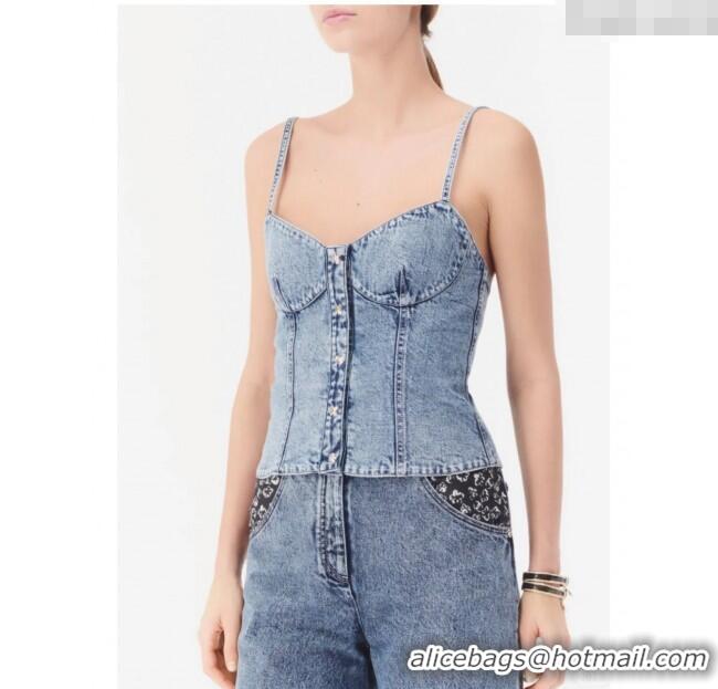 Buy Discount Chanel Denim Vest 0814 Blue 2025