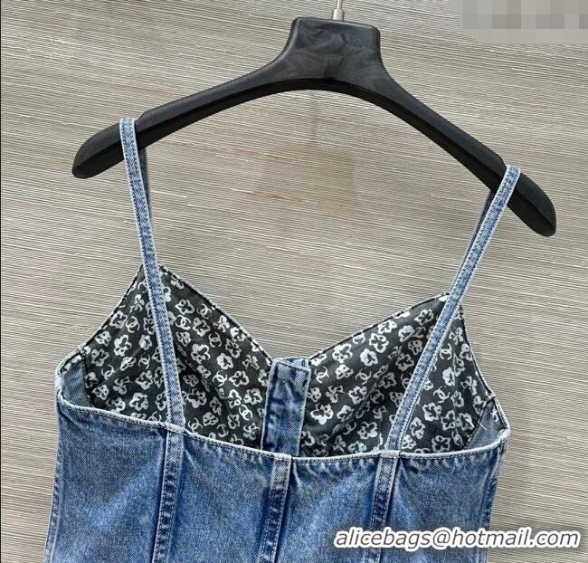Buy Discount Chanel Denim Vest 0814 Blue 2025