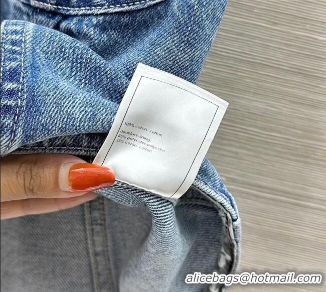Buy Discount Chanel Denim Vest 0814 Blue 2025