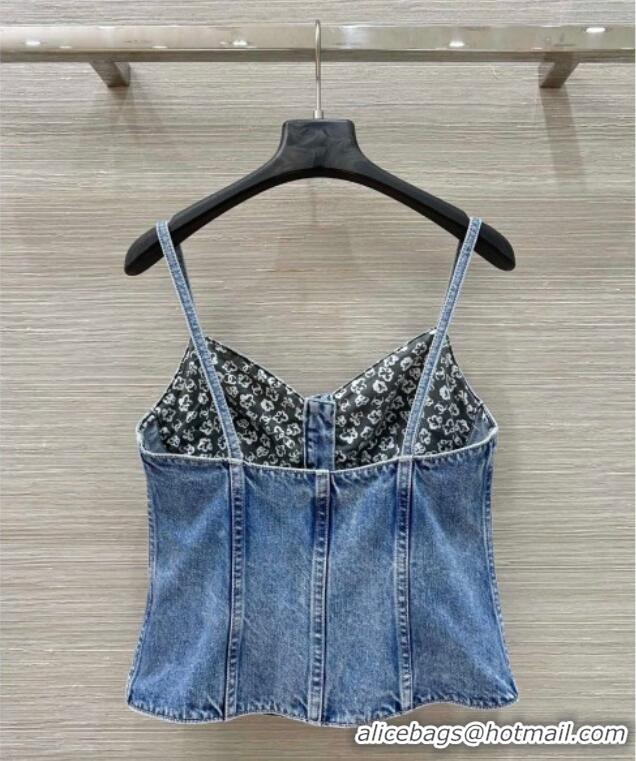 Buy Discount Chanel Denim Vest 0814 Blue 2025