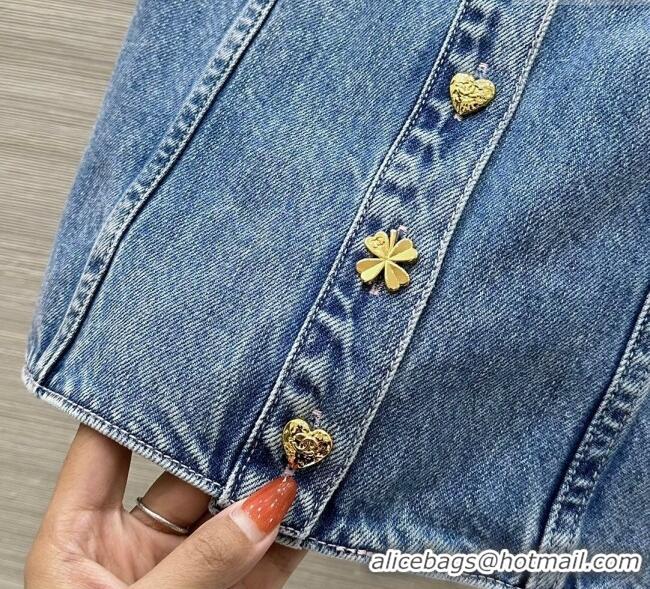 Buy Discount Chanel Denim Vest 0814 Blue 2025