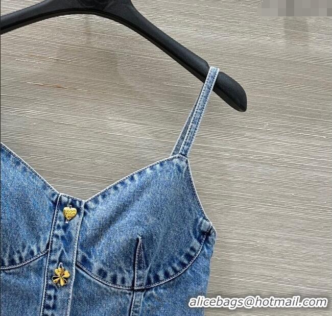 Buy Discount Chanel Denim Vest 0814 Blue 2025