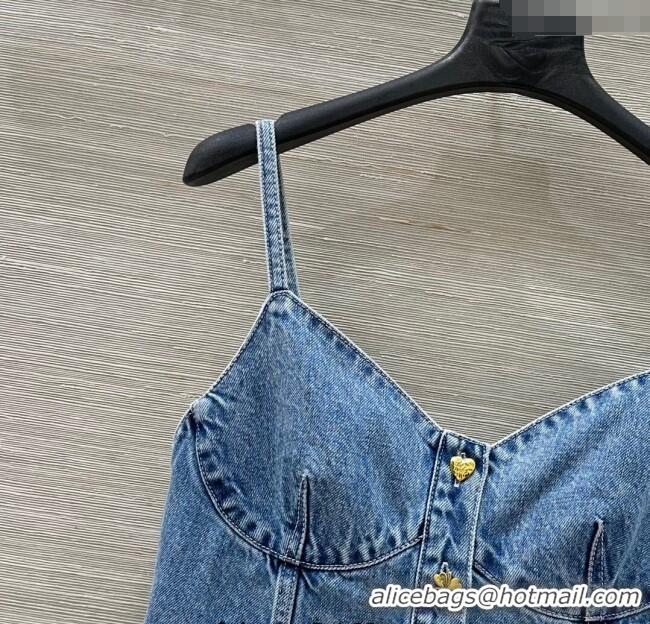 Buy Discount Chanel Denim Vest 0814 Blue 2025