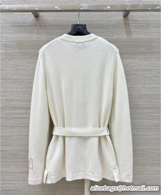 ​Best Price Chanel Cashmere Long Cardigan 0814 White 2025