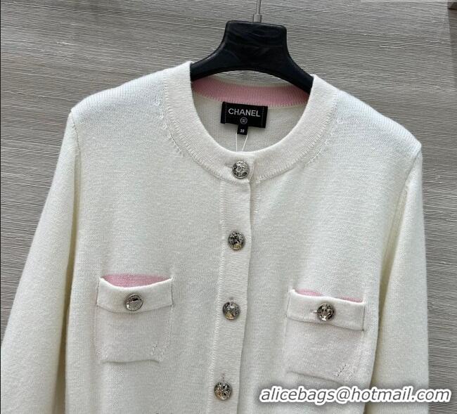 ​Best Price Chanel Cashmere Long Cardigan 0814 White 2025