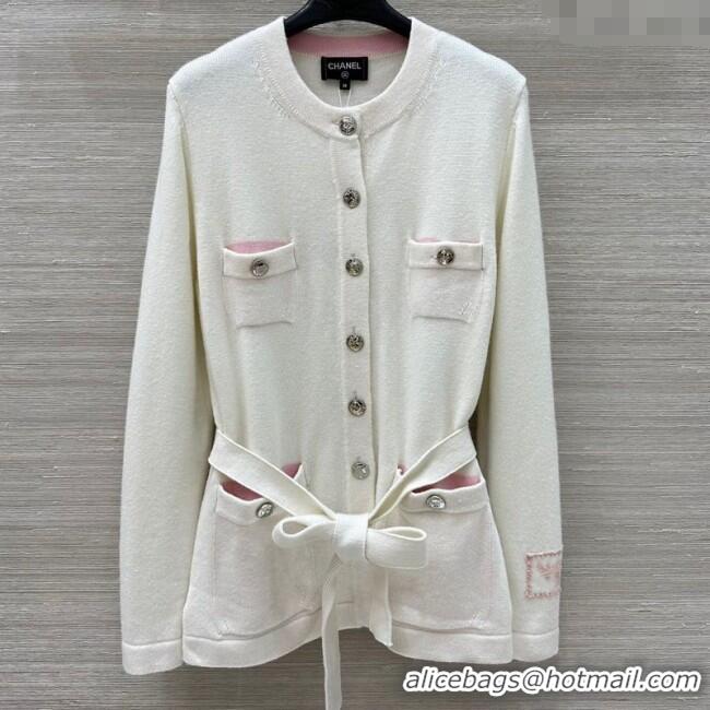​Best Price Chanel Cashmere Long Cardigan 0814 White 2025
