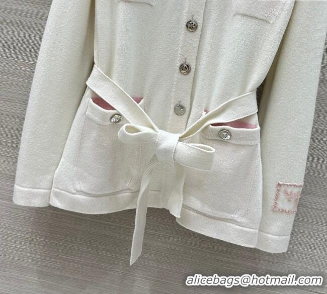 ​Best Price Chanel Cashmere Long Cardigan 0814 White 2025