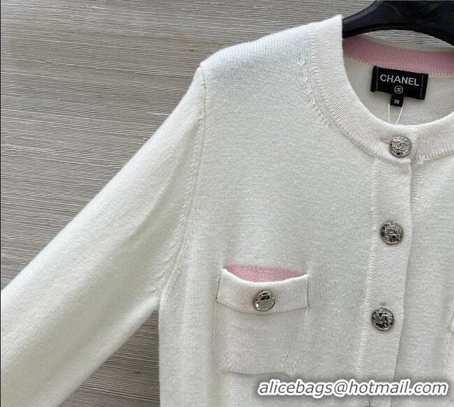 ​Best Price Chanel Cashmere Long Cardigan 0814 White 2025