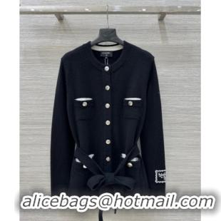 Best Grade Chanel Cashmere Long Cardigan 0814 Black 2025
