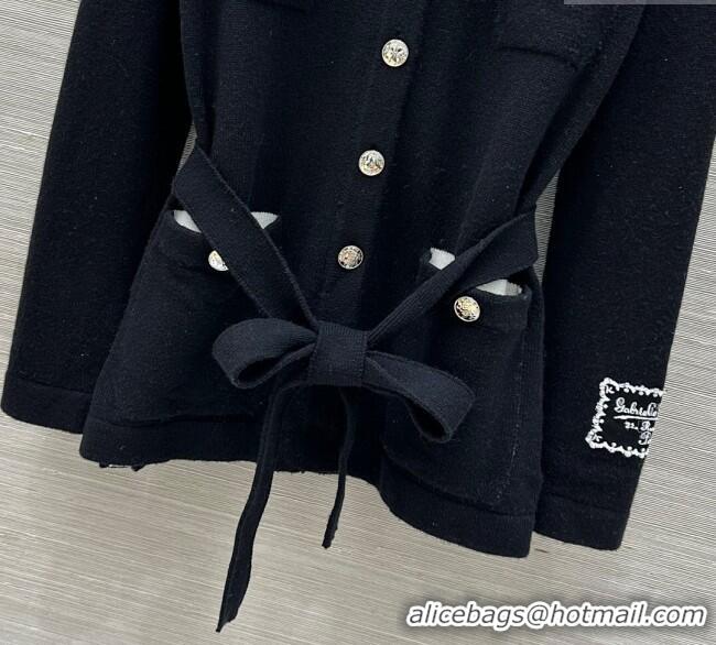 Best Grade Chanel Cashmere Long Cardigan 0814 Black 2025
