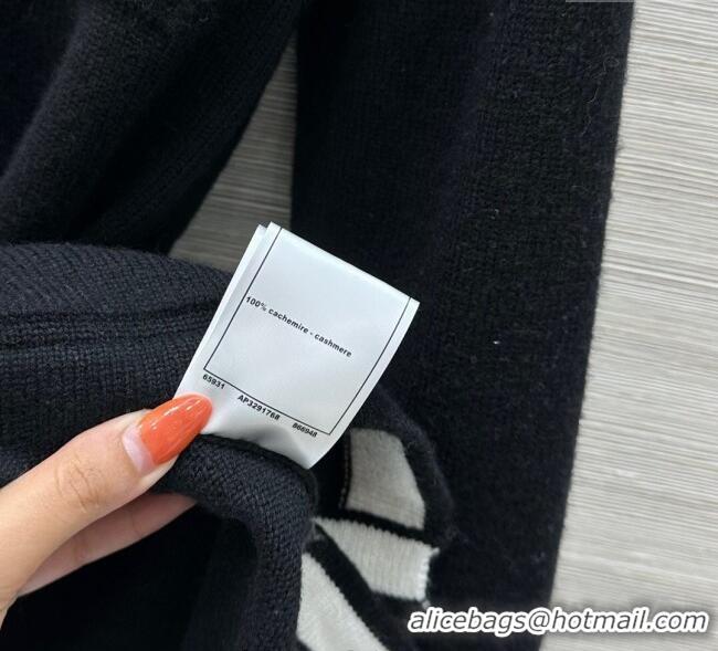 Best Grade Chanel Cashmere Long Cardigan 0814 Black 2025